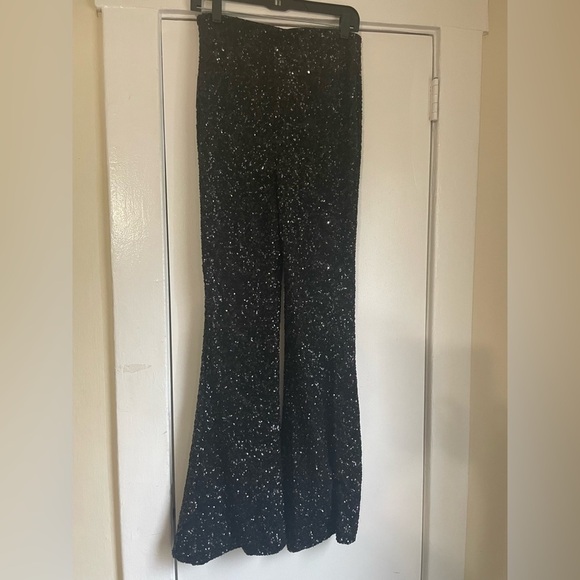 Express super high waisted flare sequin pant size Small - Picture 7 of 13